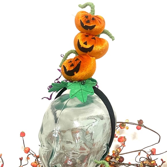 Halloween Pumpkin Head head bands. Set of 5 total - Picture 1 of 7